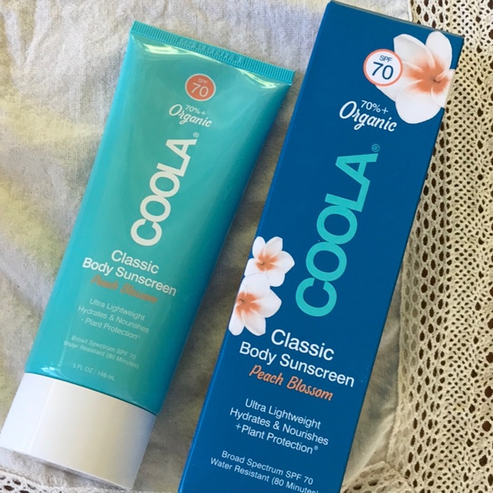 Coola peach blossom body sunscreen spf 70 vegan